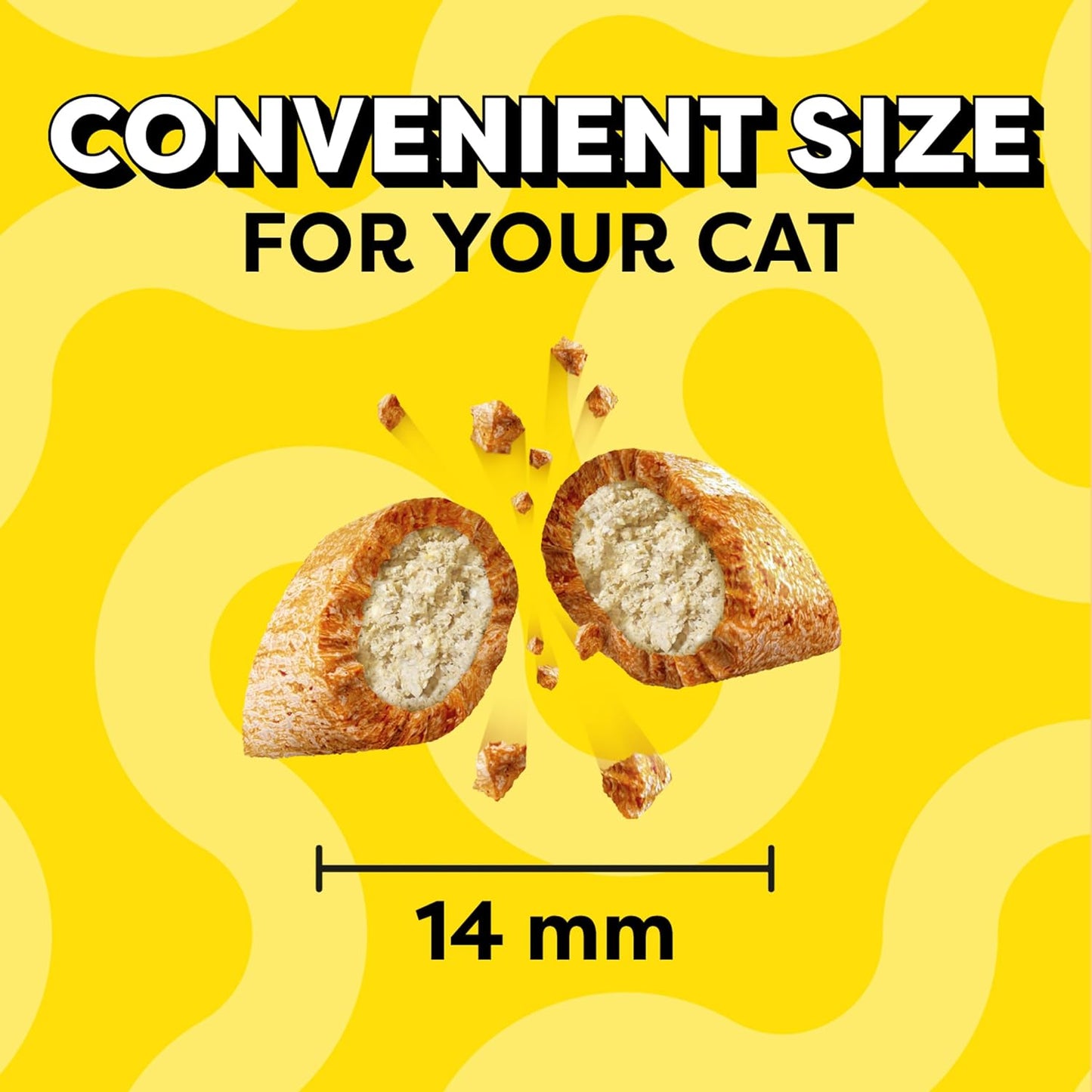 Jumbo Stuffed Cat Treats - Crunchy & Soft Chicken Flavor, 2.5 Oz Pouch (Pack of 12) - Irresistible Delight for Your Feline Friend!