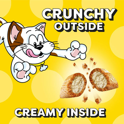 Jumbo Stuffed Cat Treats - Crunchy & Soft Chicken Flavor, 2.5 Oz Pouch (Pack of 12) - Irresistible Delight for Your Feline Friend!