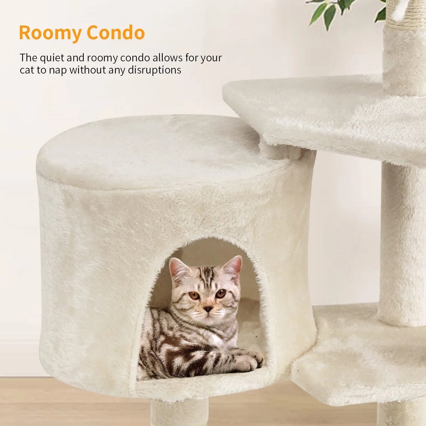 36 Inch Tall Cat Tree Cat Tower Cat Condo Multi-Level,Beige